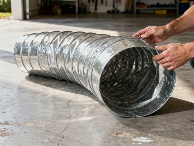 Garden City Dryer Vent Cleaning specialist using advanced equipment for thorough duct cleaning in Garden City